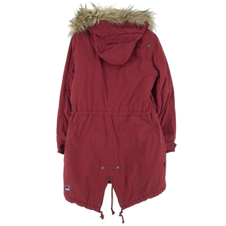 Khujo Manteau Long Veste Bourgogne Décontracté Pj7 Taille XL - Photo 3/4