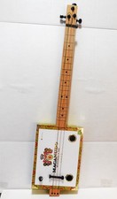 Cigar box guitar, 3 string, metal frets, piezo sound PU installed see desc 