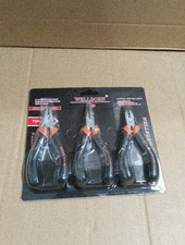 Mini Pliers Set 3pcs, Combination, Long Nose, Side Cutter 