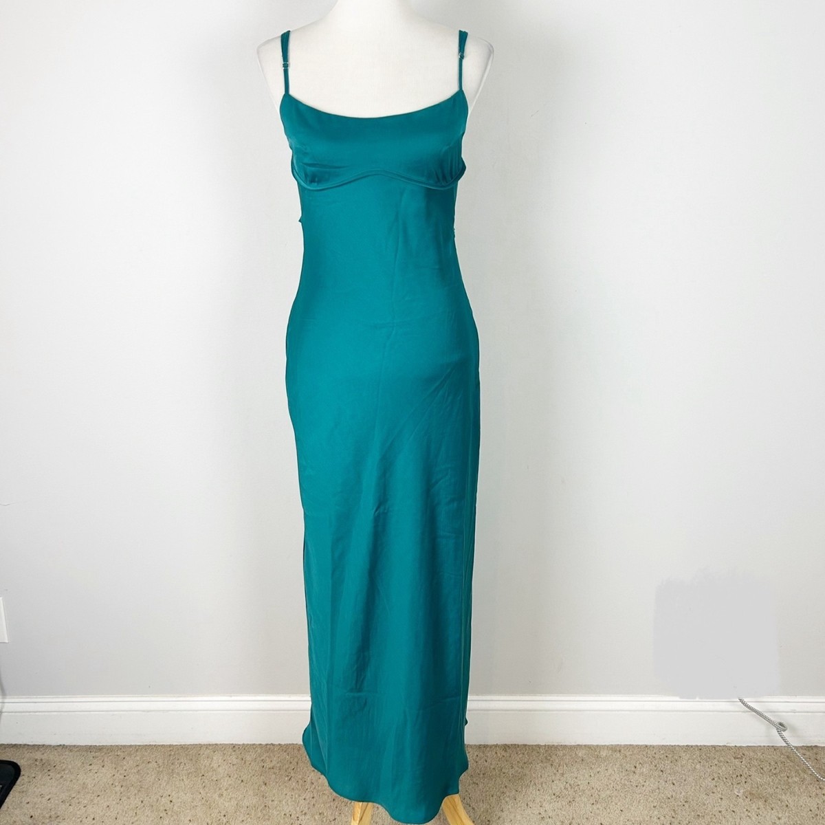 slip dress emerald green Micha Slip Dress