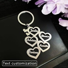 Customized Personalized Name heart Keychain lovers' Name Text Steel Key chain