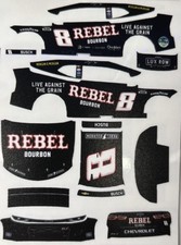 Custom 2025 Kyle Busch 8 Rebel Black 1/64 Scale NASCAR Peel  Stick Decals