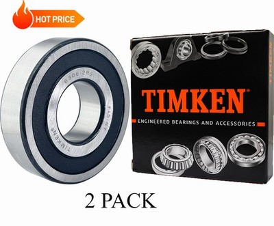 (2 PACK) USA Brand TIMKEN 6306-2RS 30X72X19MM Double Rubber Seal Ball Bearings