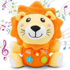 Baby Toys 6 to 12 Months - Infant Baby Musical Lion Plush Toy for Boys & Girls -