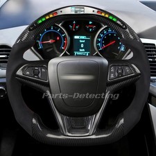 Carbon Fiber Alcantara Led Steering Wheel With Trim For 12-15 Chevrolet Camaro