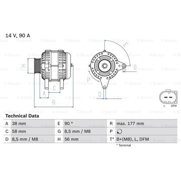 Bosch Generator Lichtmaschine 90A 14V FüR Seat Cordoba VW Polo Van Fox-image