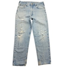 Vintage Carhartt Denim Jeans B17 32x29.5 Workwear Grunge Y2K Distressed Worn