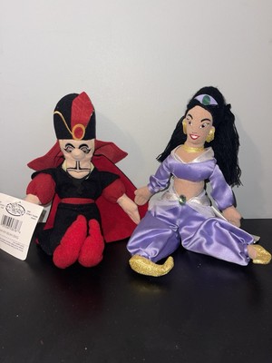 NWT Disney Jafar & Jasmine Aladdin Movie Plush Bean Bag 10  Toy