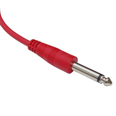 3 ft foot straight 1/4 mono guitar to amp fx pedal PA DJ audio patch cable RED