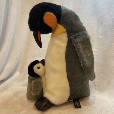 1994 (The petting zoo) Emperor mother penguin and baby plush 15  tall, Plush.