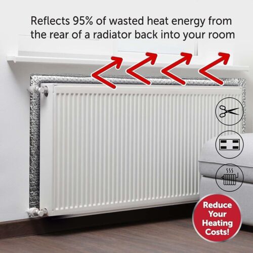 2 x Bubble Radiator Insulation Foil Roll Heat Reflective Energy Saver 5m x 60cm - Picture 3 of 7