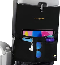 Airplane Pockets Airplane Tray Table Cover with Pocket Organizer | behind Seat O