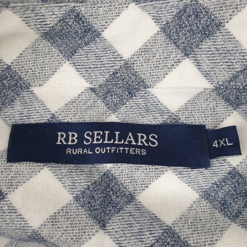 RB Sellers Rural Outfitters Shirt, Men's, Size 4XL/Black/White Check/100% Cotton - Picture 6 of 7