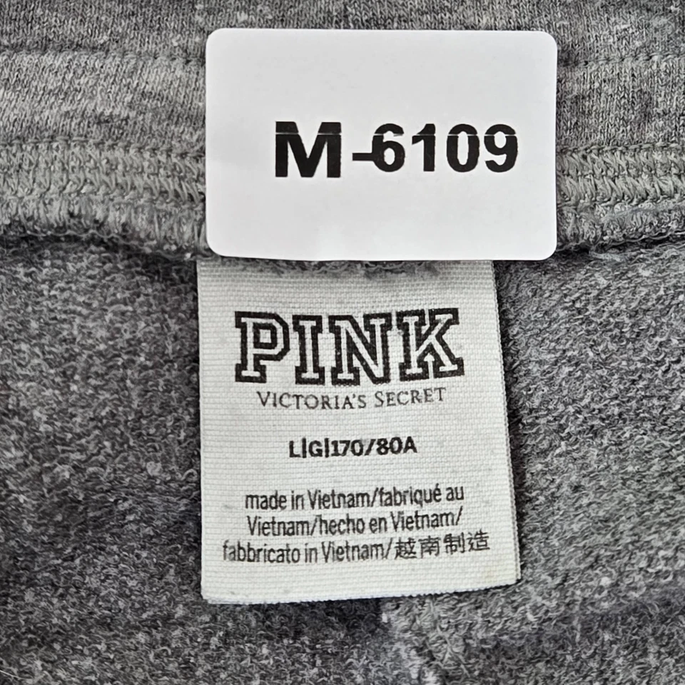 Pantalones de mujer ROSA Victoria's Secret L gris jogger piña escritura ropa de salón Foto 2 de 4