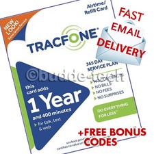 Tracfone 1 Year Plan 365 Days And 400 Minutes Promo For Sale Online Ebay