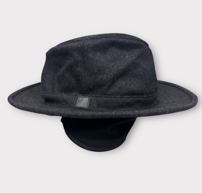 Tilley TTW2 Tec-Wool Hat Bucket Mens Charcoal Made in Canada Size 7 5/8 Ear Flap