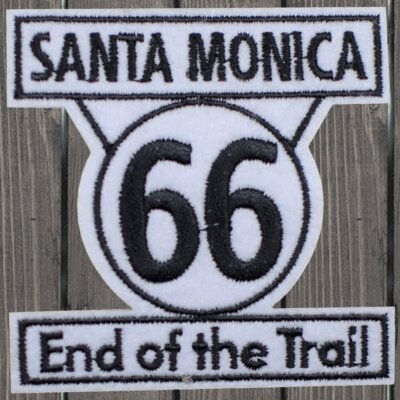 Santa Monica Route 66 Embroidered Patch   Iron On