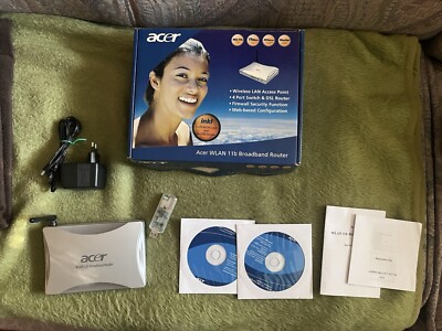 Acer WLAN 11b Router Kit mit Router + USB WLAN Dongle, gut erhalten