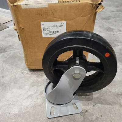 MCMASTER High-Capacity Bison Caster Swivel with 10'' Rubber Wheel 1500#  NEW $99