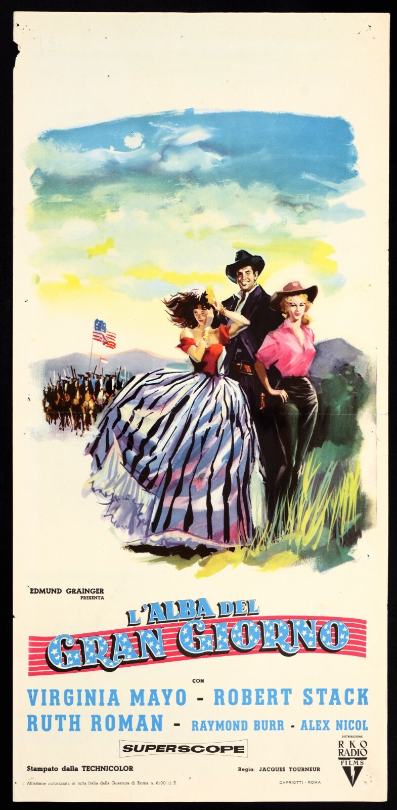 Locandina originale film L'alba del gran giorno (1956) - Regia di Jacques Tourneur