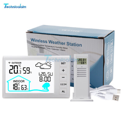 Digital Thermometer Indoor Hygrometer Temperature Humidity Monitor Weather Clock