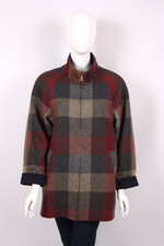 Avoca Wool Cashmere Zip Coat Check made in Ireland Womens size EUR40 UK 14 US 10