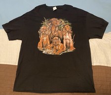 Vintage 90s Y2K Dog Cocker Spaniel Thunder Sportswear T-shirt Size L Biker