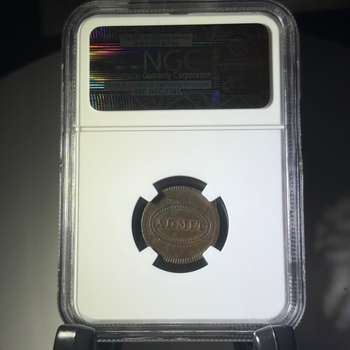 1817 Theatre At New York Rulau NY-41 Admit Early American Token NGC AU 55 - Picture 5 of 7
