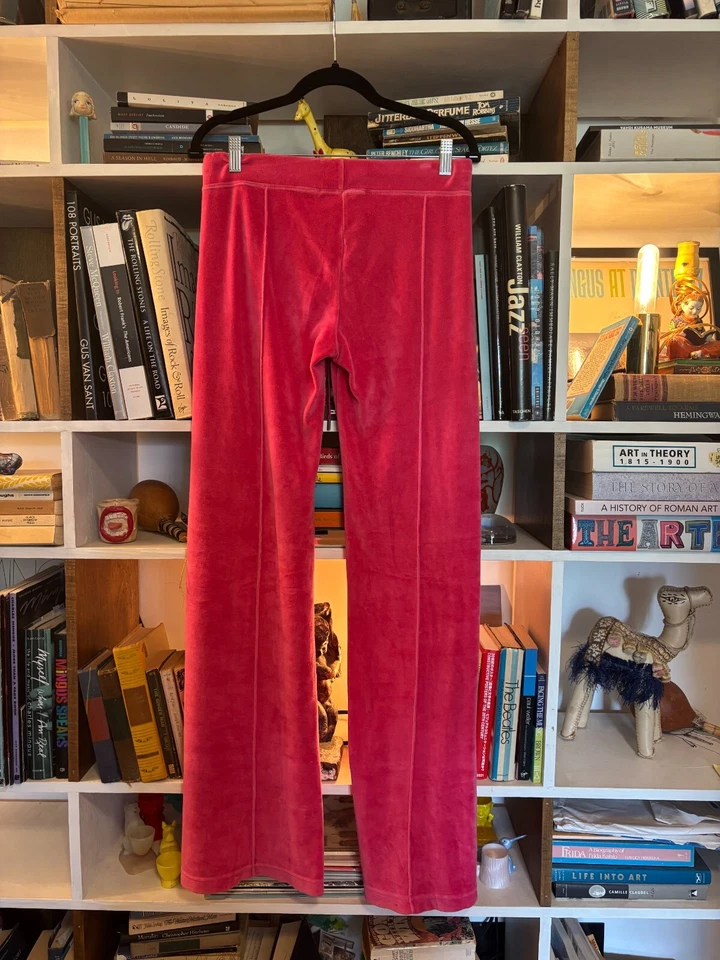 Y2K Miss Sixty Sweatpants Womens Large Pink Velour Low Rise 2000's - Image 3 of 3