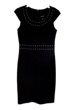 WHBM White House Black Market Bodycon Dress Black Sz 6 Knee Length Women CB1J