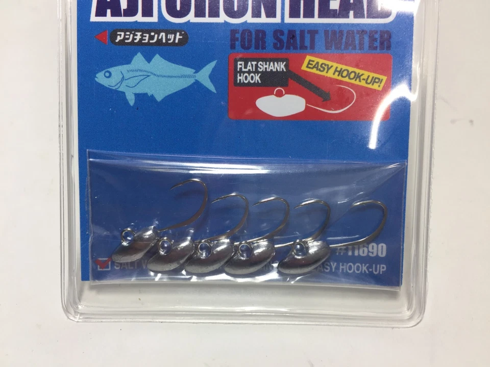 32976) ECOGEAR CABEZA DE AJI CHON Gancho de aji #7 0,9 g 5 piezas para cabezal de jighead ligero de agua salada Foto 2 de 3