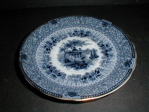 Ridgway England Flow Blue GRECIAN Cup Saucer/s 1800s (big) - Picture 3 of 6
