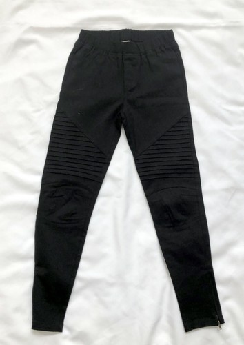 Umgee Moto ~ Skinny Stretch Leggings Jeggings Black Pants~ Zipper Ankle -  Size S | eBay