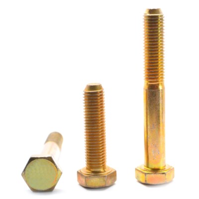 Viti A Testa Esagonale Grado 8 3/8-24 X 1-1/8 Zinco Giallo | Lotto Da 25 Pezzi Albany County Fasteners