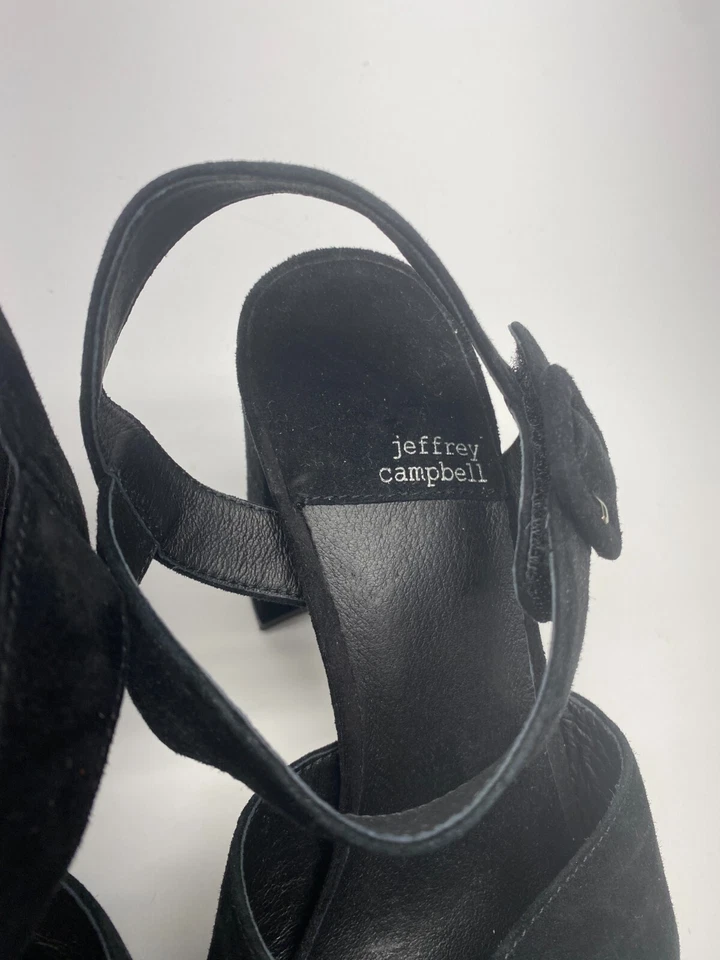 Sandalia Jeffrey Campbell para mujer AMMA-NW negra con correa de gamuza talla 10 Foto 3 de 4