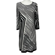 Calvin Klein Women’s Career Dress Sz 4 Multi Color Stretch Pullover Long Sleeves