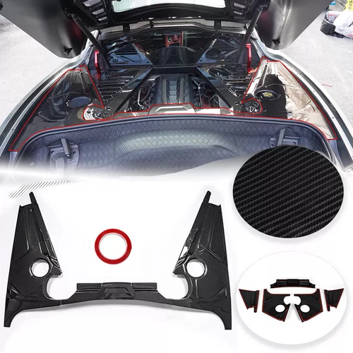 Carbon Fiber Engine Bay Panel Cover Frame Trim For Chevrolet Corvette C8 2020-25