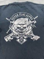 Silver Flag Alpha Desert Warfare Training Distressed Black Small Military Shirt