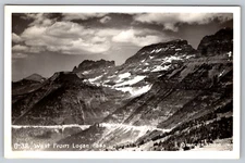 RPPC West From Logan Pass Mountains Real Photo Postcard