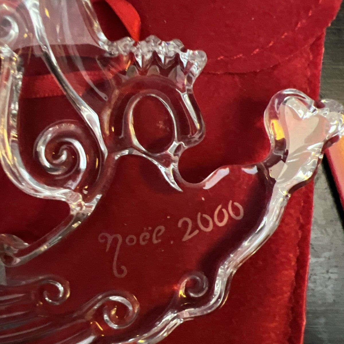 Baccarat クリスタルオーナメント Noël 2000 Vintage Baccarat 'Noel 2000' Crystal Ornament Christmas