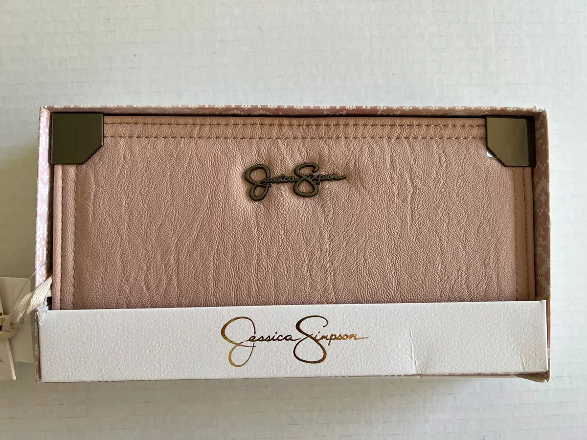 Jessica Simpson Faux Leather Zip Clutch Wallet Blush Pink Color Great GIFT IDEA