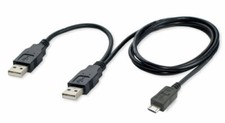 USB2.0 Two to Micro USB 5Pin Y Cable for External HDD Hard Disk Drive 80cm