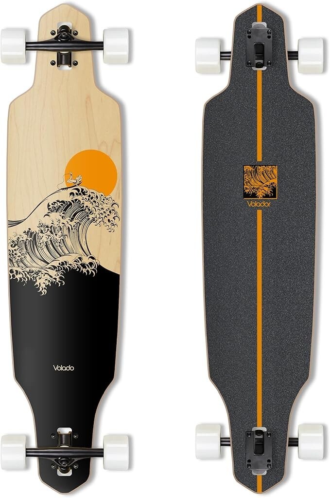 FunTomia Longboard Skateboard Drop Through Cruiser Complete Board