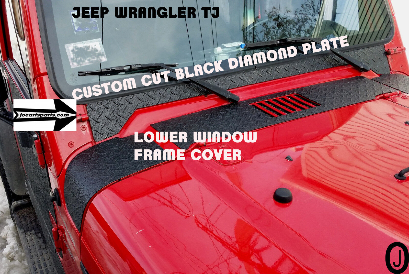 Fits JEEP TJ WRANGLER Custom Cut Black Aluminum Diamond Plate Window Frame  Cover | eBay