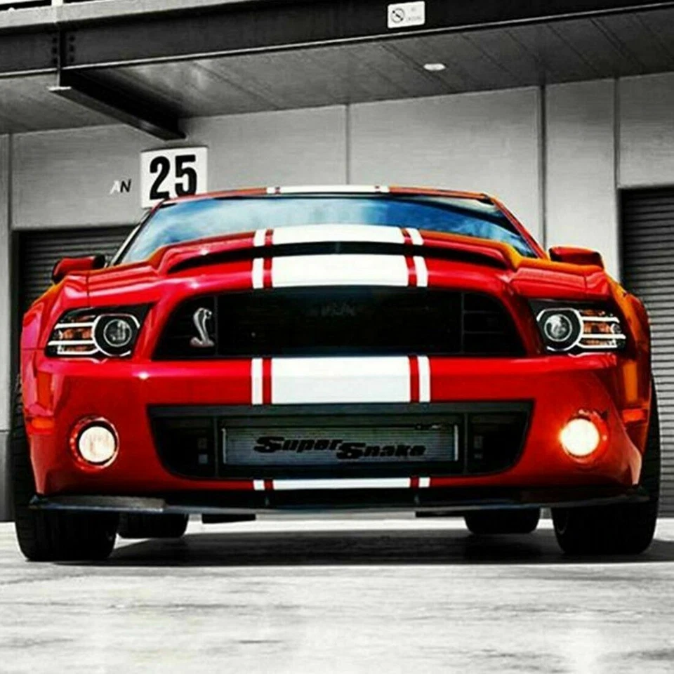 Ford Mustang Halo Proyector Capó Escape LED Para Calcomanía Gráfico Rayas Carrocería Kit Foto 4 de 4