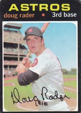         1971 TOPPS DOUG RADER BASEBALL CARD #425 FREE SHIPPING