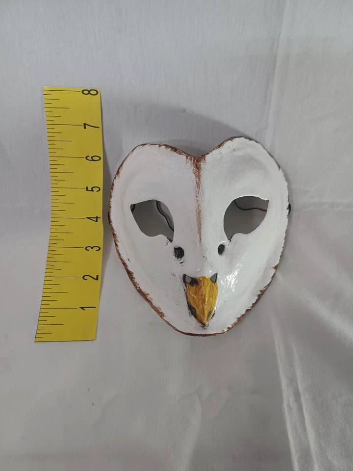 Máscara de búho granero blanco mascarada, mardi gras, carnaval, veneciano. Foto 4 de 4