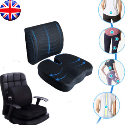 Lumbar Back Support Cushion Car Seat Wheelchair Office Chair Pillow Memory  Foam