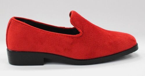 Boy's Red Velvet Slip On Loafers Party Shoe By Easystride - Afbeelding 1 van 6