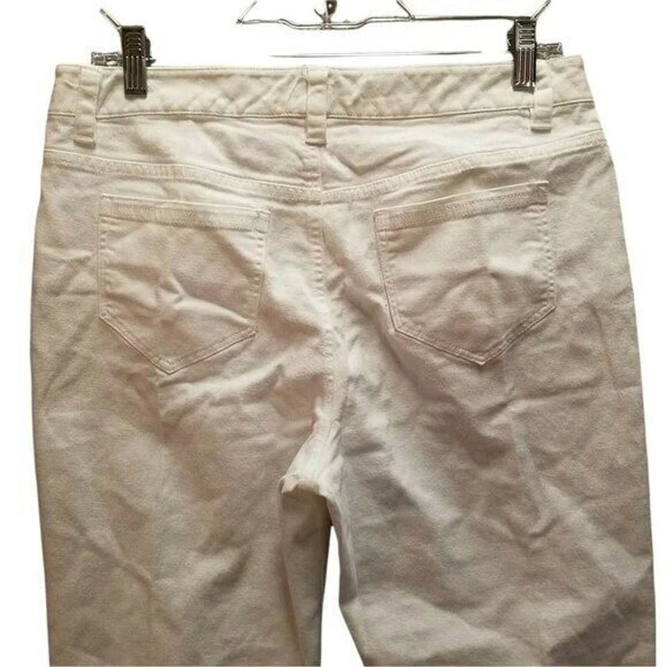 Pantalones capri lisos blancos talla 10 de Liz & Co. para mujer Foto 4 de 4